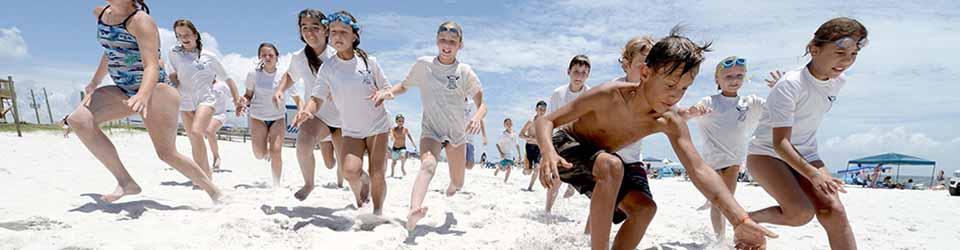 Kids playing at beach