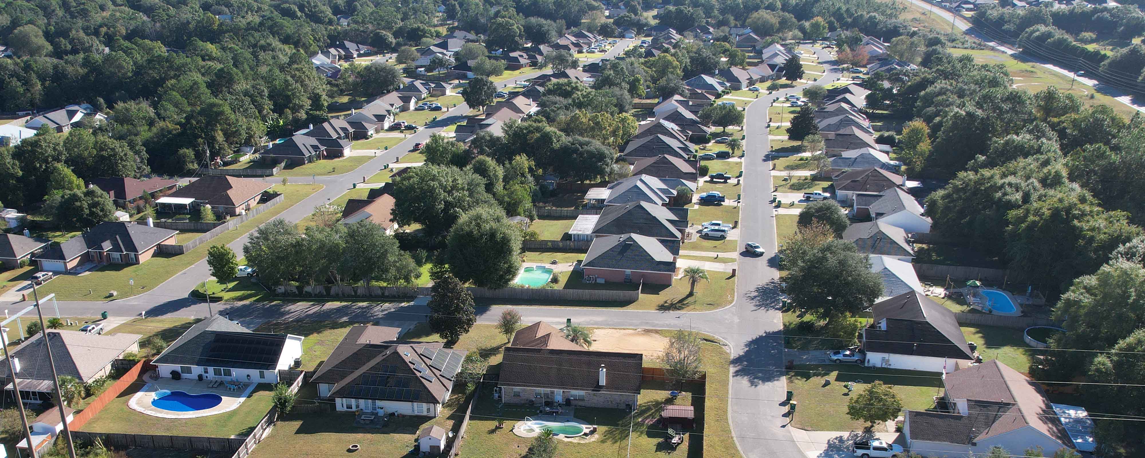 Aerial of homes