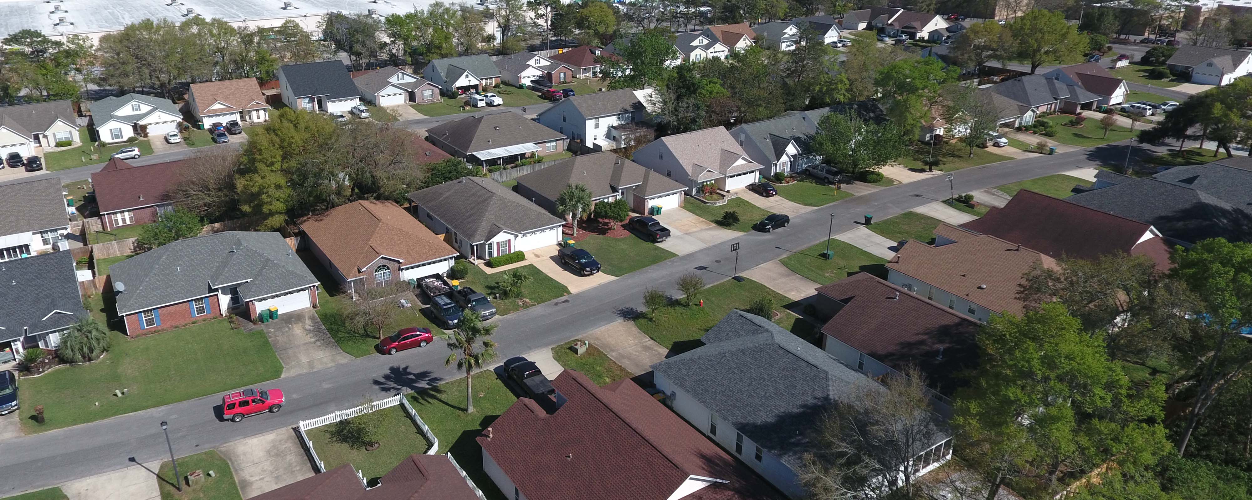 Aerial of homes